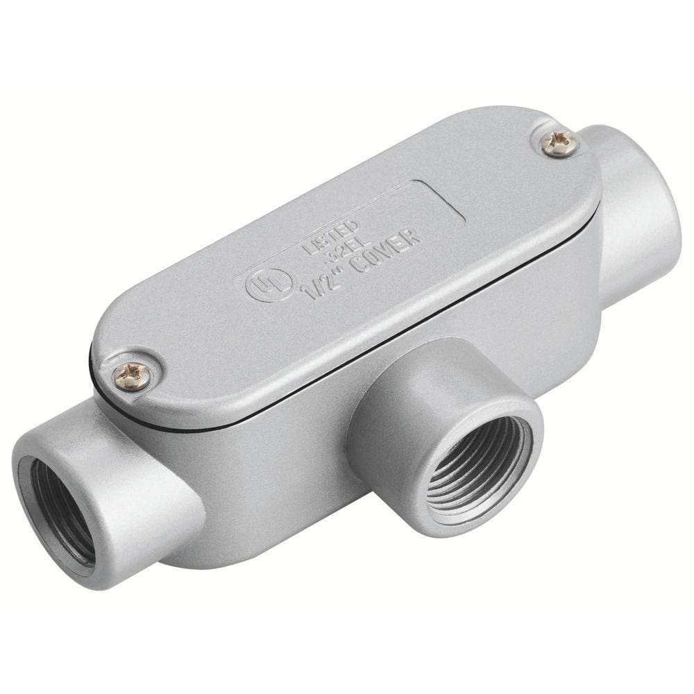 Condulete fixo ovalado 3/4” tipo ”T” - com tampa / rosca BSP / com pintura Tramontina