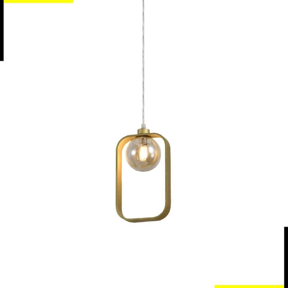 Pendente Aruna Vidro Ambar 25CM 1G9 | StarLux ZR097-AGD STARLUX
