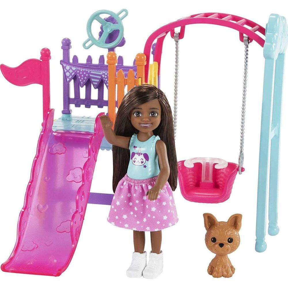 Boneca Barbie Chelsea Playset Do Parquinho - Mattel FDB32