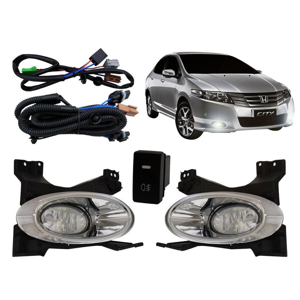 Kit farol auxiliar Milha City 2009 a 2011 Cromado Bmo shock