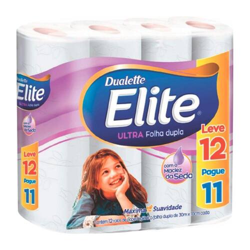 Papel Higiênico Elite Dualette Ultra Folha Dupla Leve 12 Pague 11 Unidades Menor preço em Papel Higiênico Elite Dualette Ultra Folha Dupla Leve 12 Pague 11 Unidades