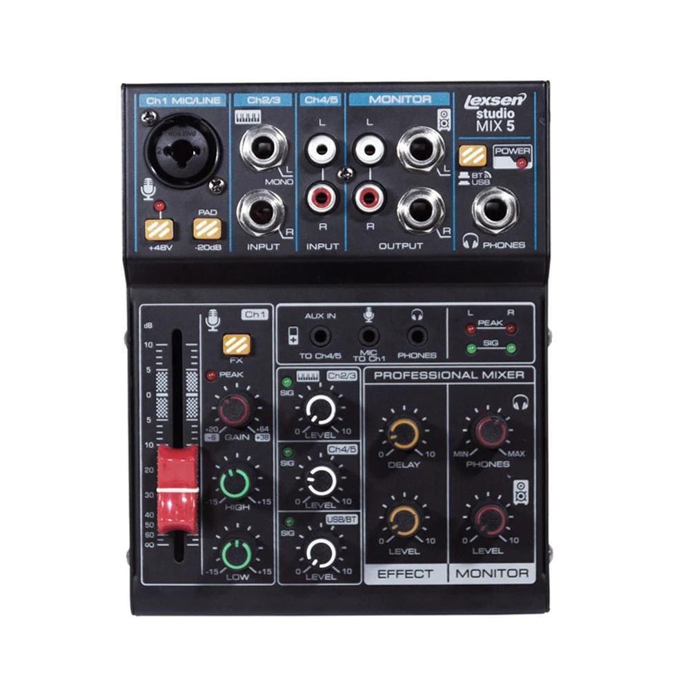 Mesa de Som 5 Canais Lexsen STUDIO MIX 5