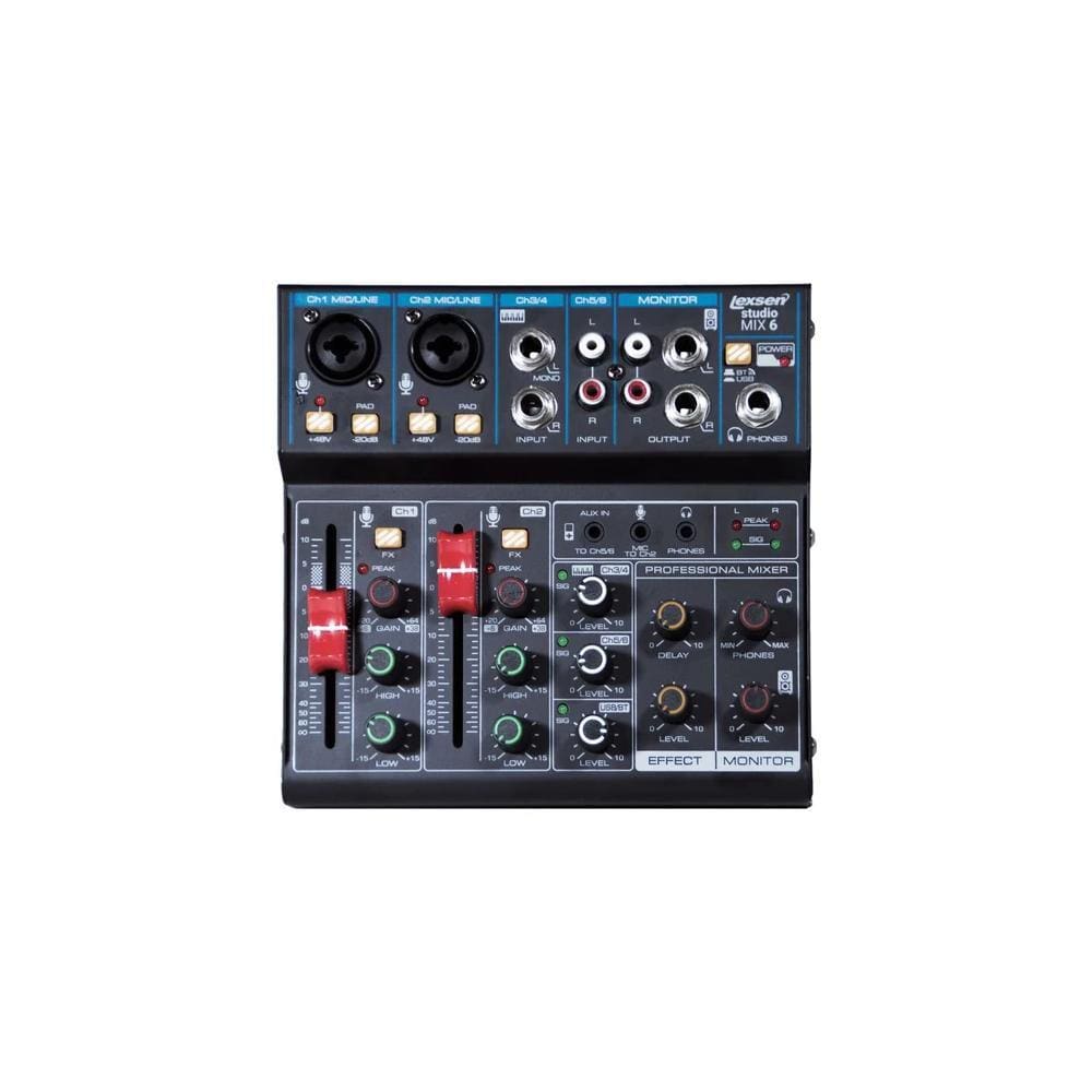 Mesa de Som 6 Canais Lexsen STUDIO MIX 6