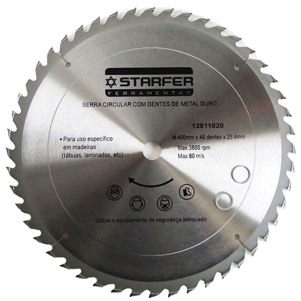 Disco de Serra Circular Widea em Aço Carbono 400mm x 48 dentes Starfer