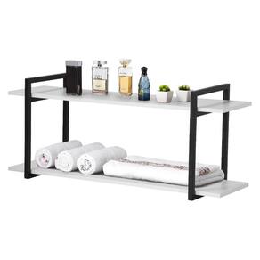 Nicho Banheiro Preto Com Prateleiras Branco 60cm