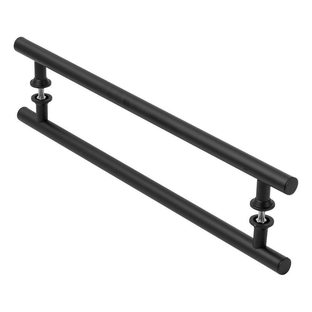 Puxador Preto Para Porta De Vidro E Madeira 40cm