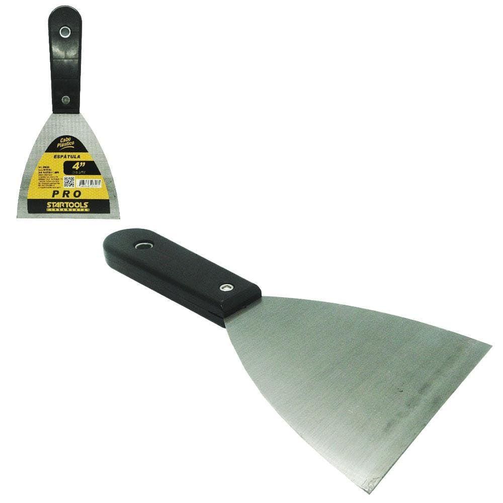Espatula De Metal Cabo Plastico Preto Pro 4`` 20Cm