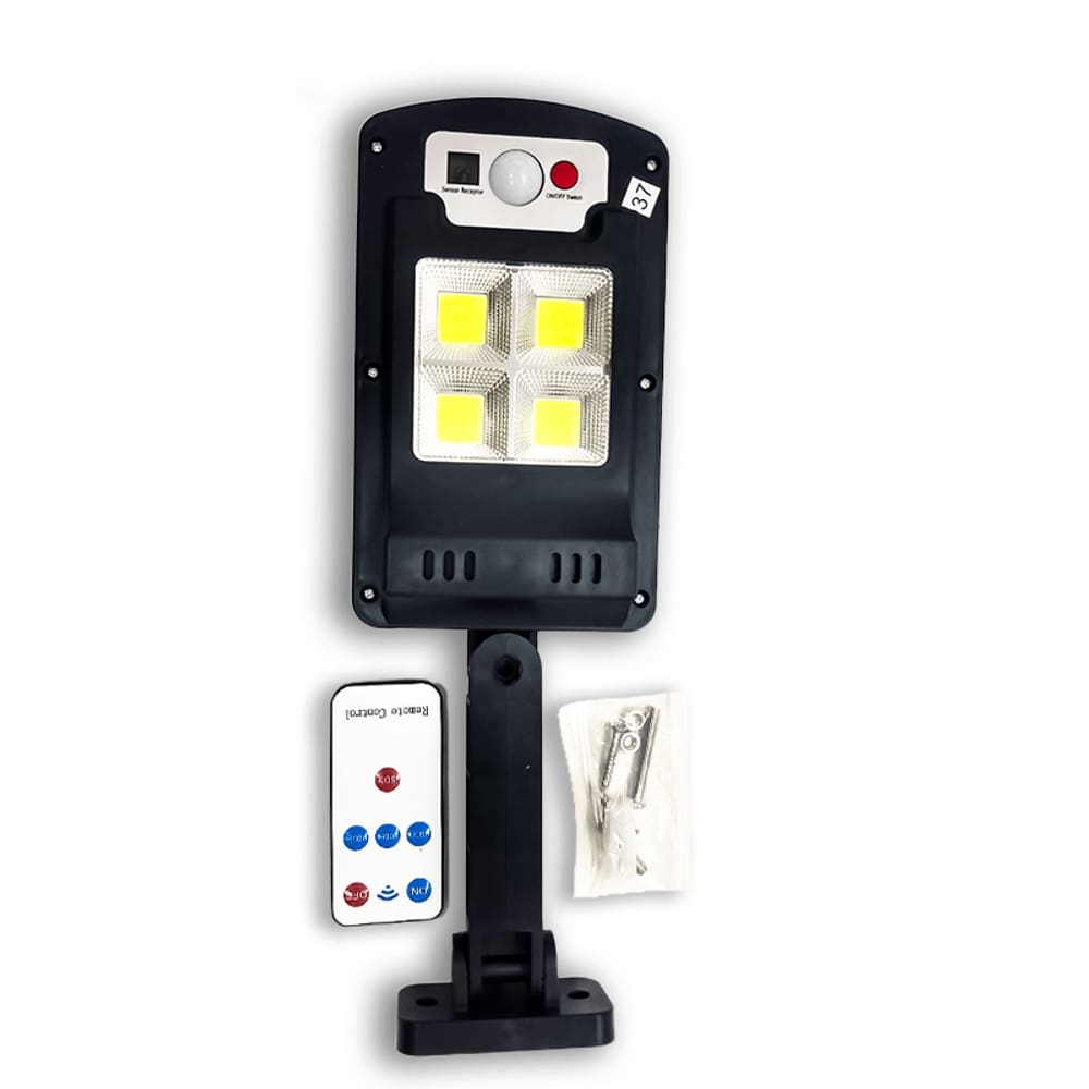 Luminária Poste Externa Solar 4 LEDs