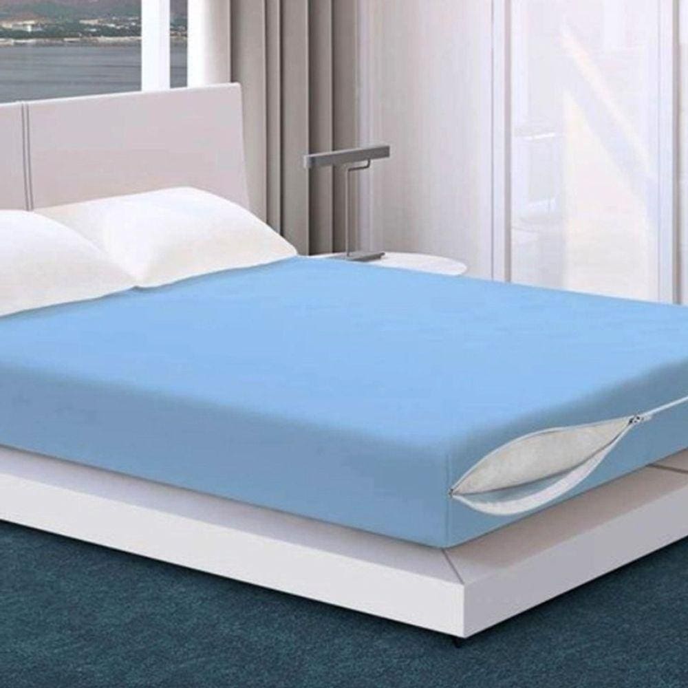 Capa P/Colchão Buettner Queen 30 Malha C/Zíper Azul Jeans
