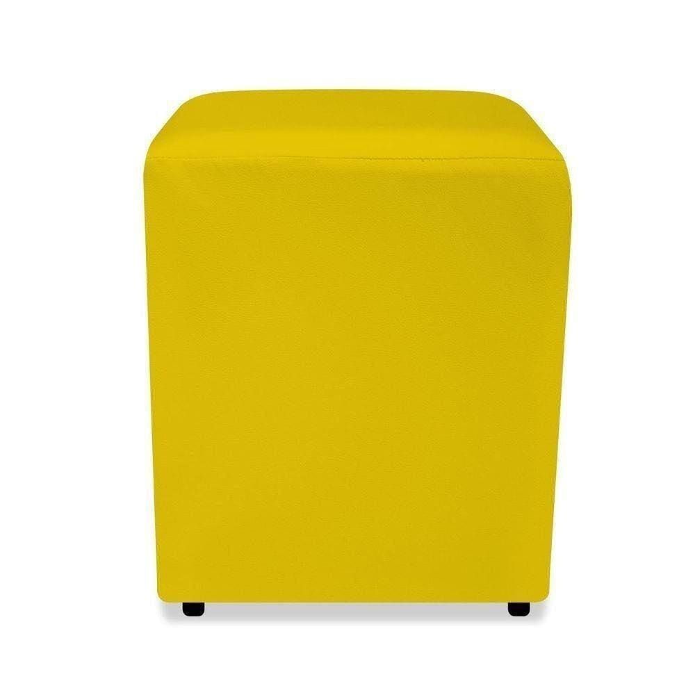 Puff Pufe Quadrado Courino Decorativo 34X34 Sala Quarto