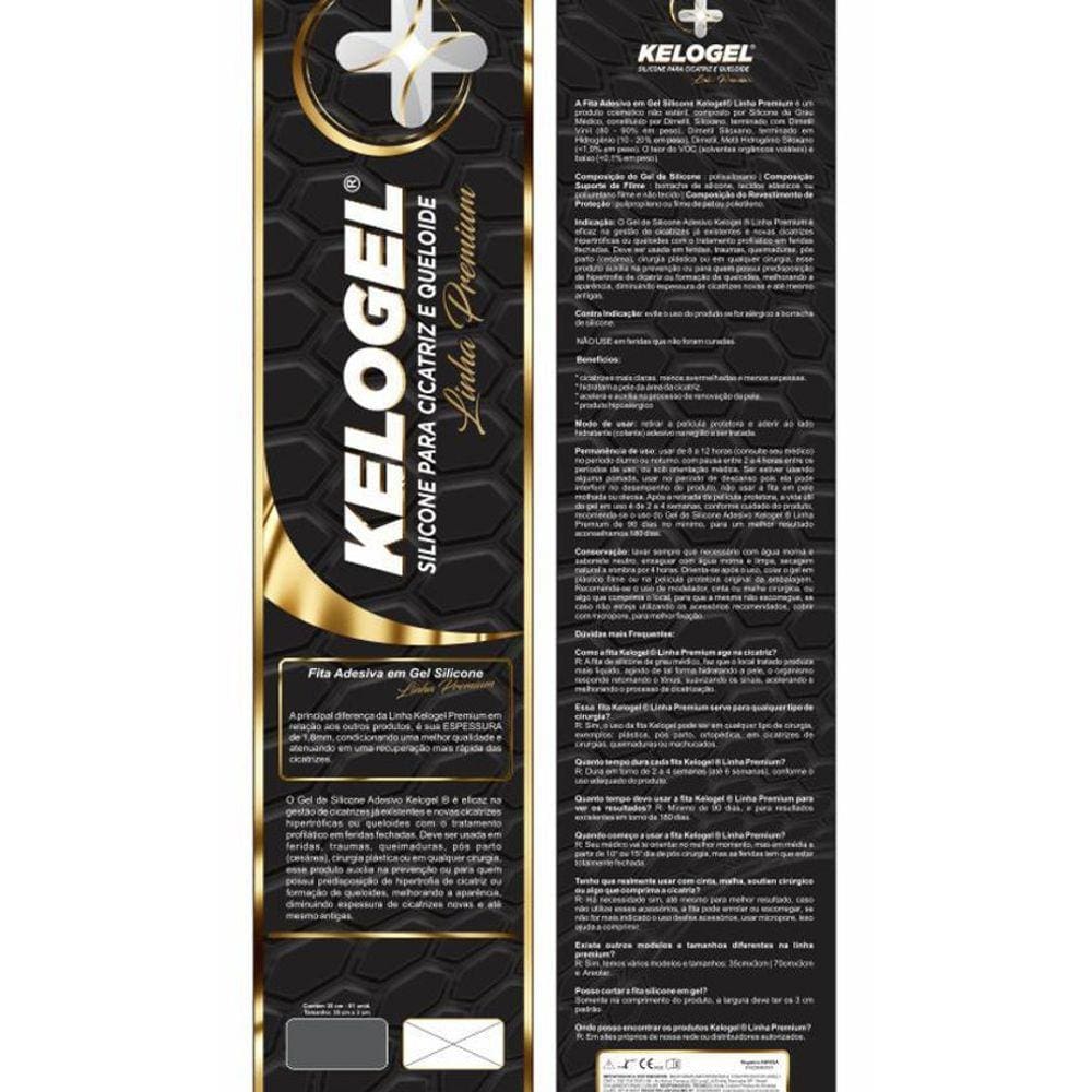 Lamina De Silicone 35Cmx3Cm Esp. 1.8Mm Linha Premium Kelogel