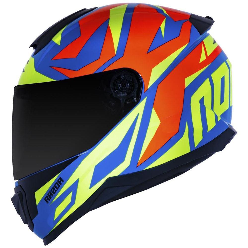 Capacete Norisk Razor Cutting Amarelo Azul Laranja