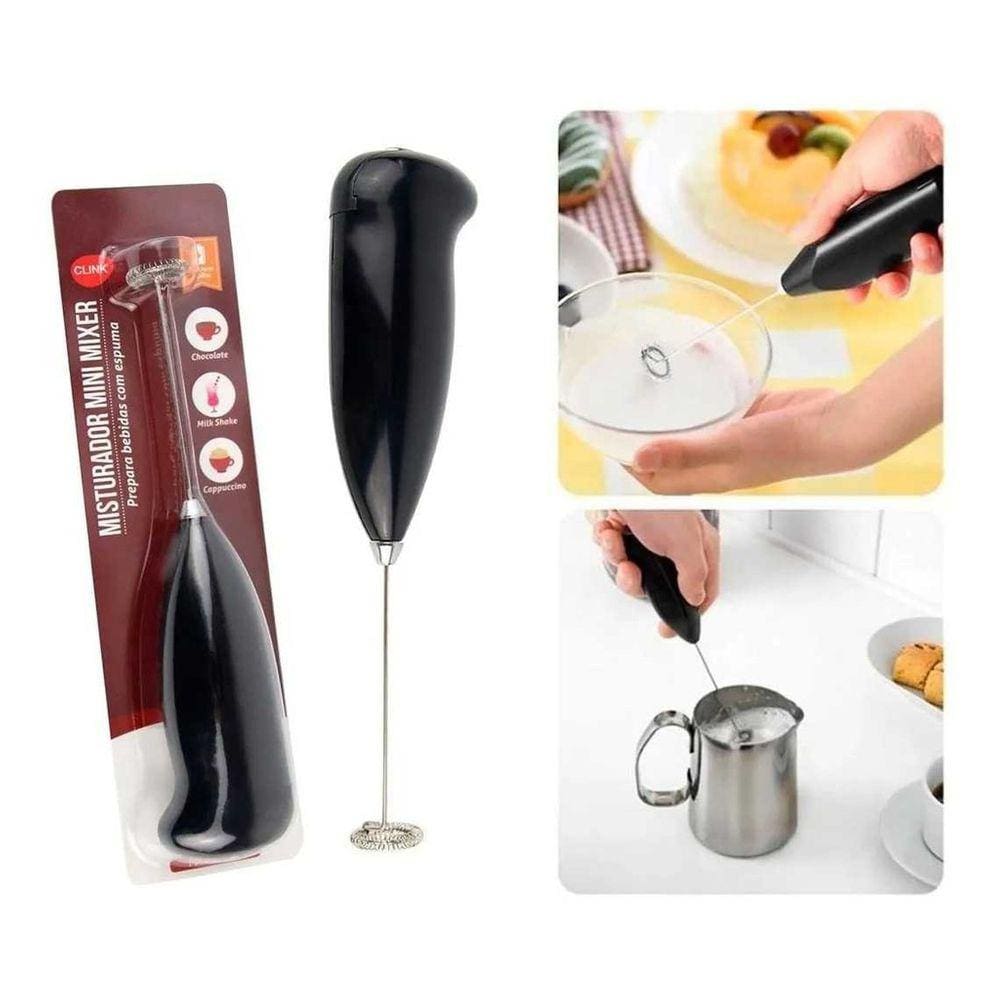 Mini Mixer Elétrico Metal Misturador Shaker Café Chá Bebidas
