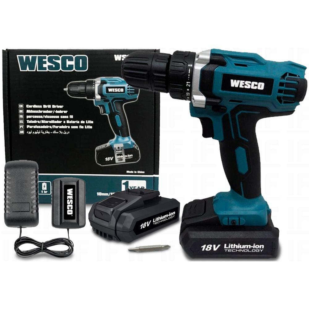 Parafusadeira E Furadeira A Bateria Litio 18v Wesco Ws2972
