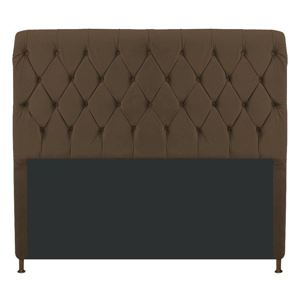Cabeceira 160 Cm Queen Size Com Capitonê Suede Marrom