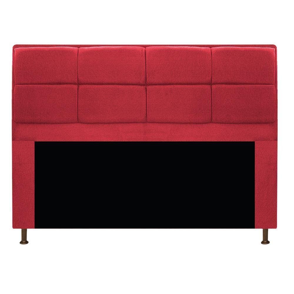 Cabeceira Munique 140 Cm Casal Suede Vermelho