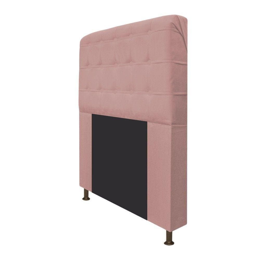 Cabeceira Dama 140 Cm Casal Com Botonê Suede Rosê