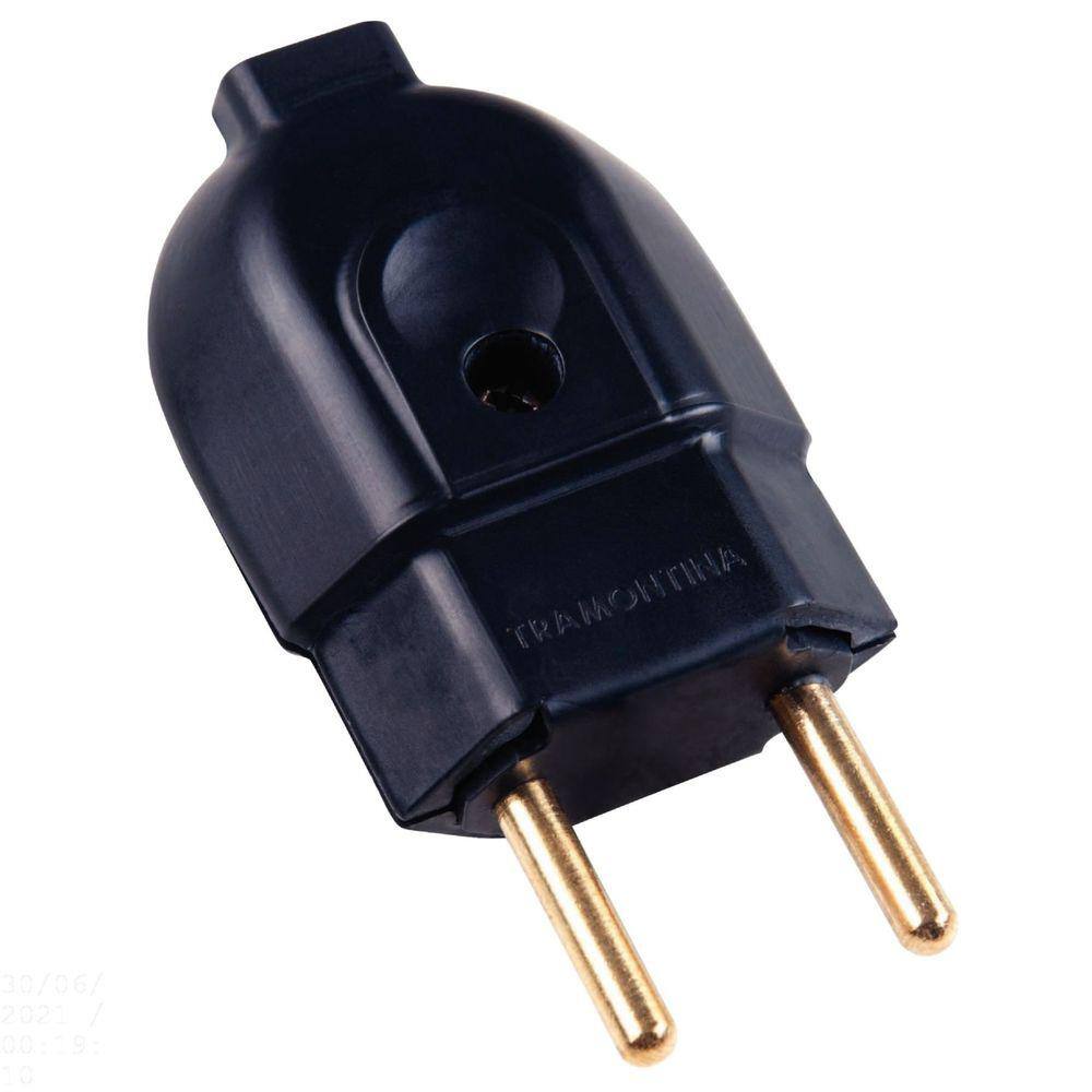 Plugue Macho 2P 20 A 250 V Tramontina Preto Tramontina