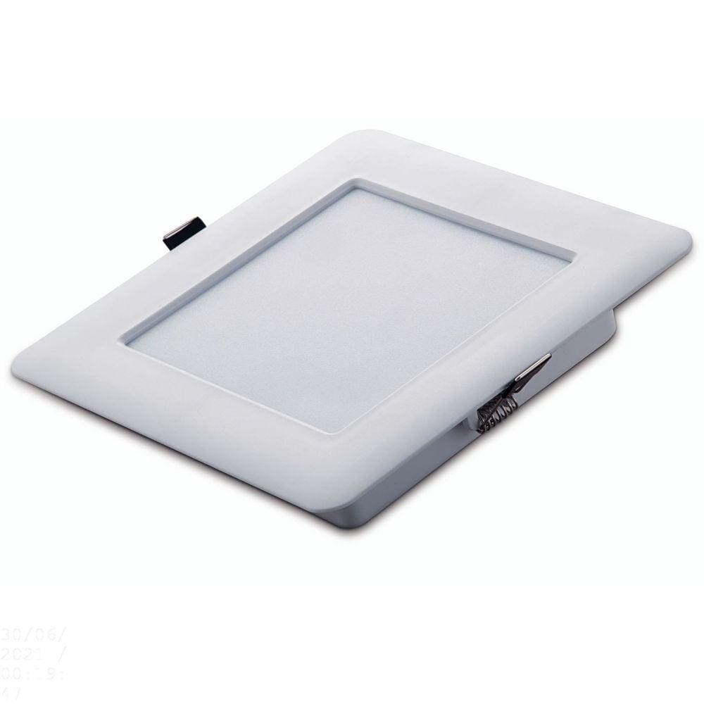 Plafon LED Tramontina Quadrado de Embutir Slim 480 lm 6 W Bivolt 3000 K Luz Amarela Tramontina