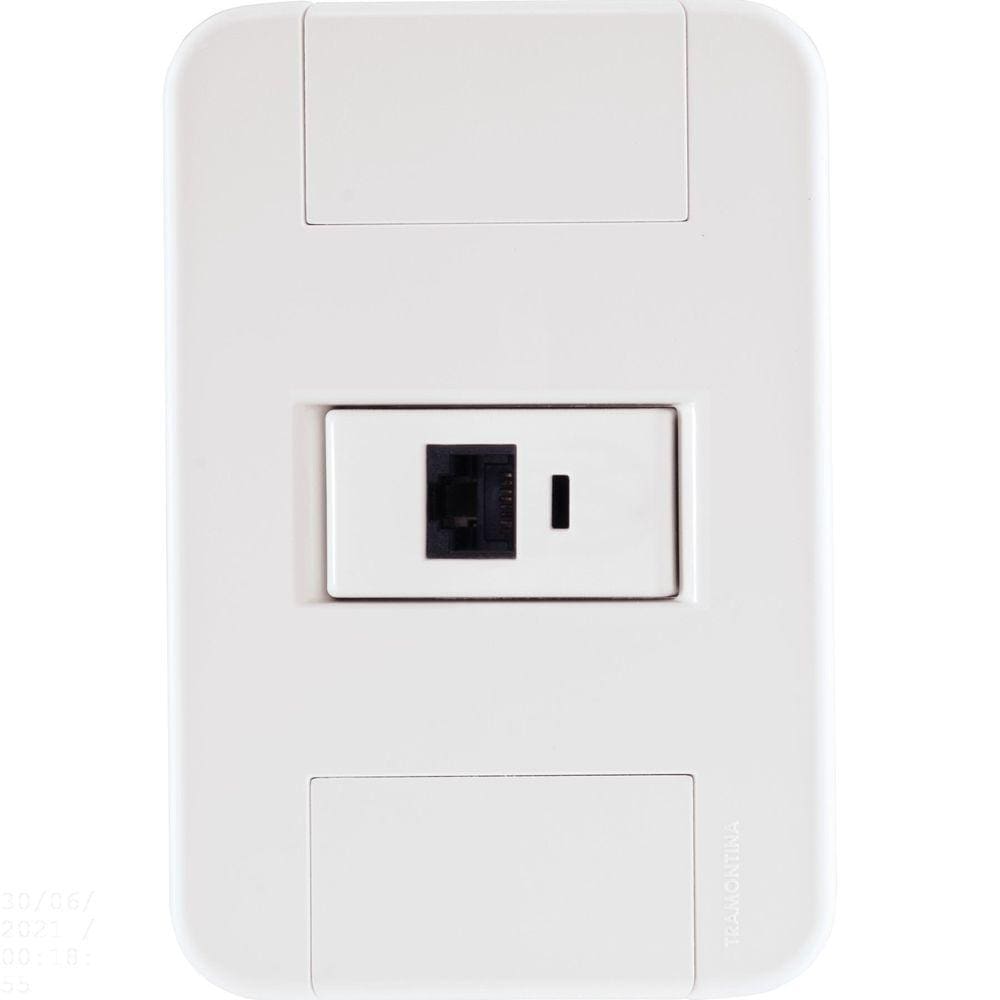 Conjunto 4x2 com 1 Tomada Telefone RJ11 Tramontina Tablet Branco Tramontina