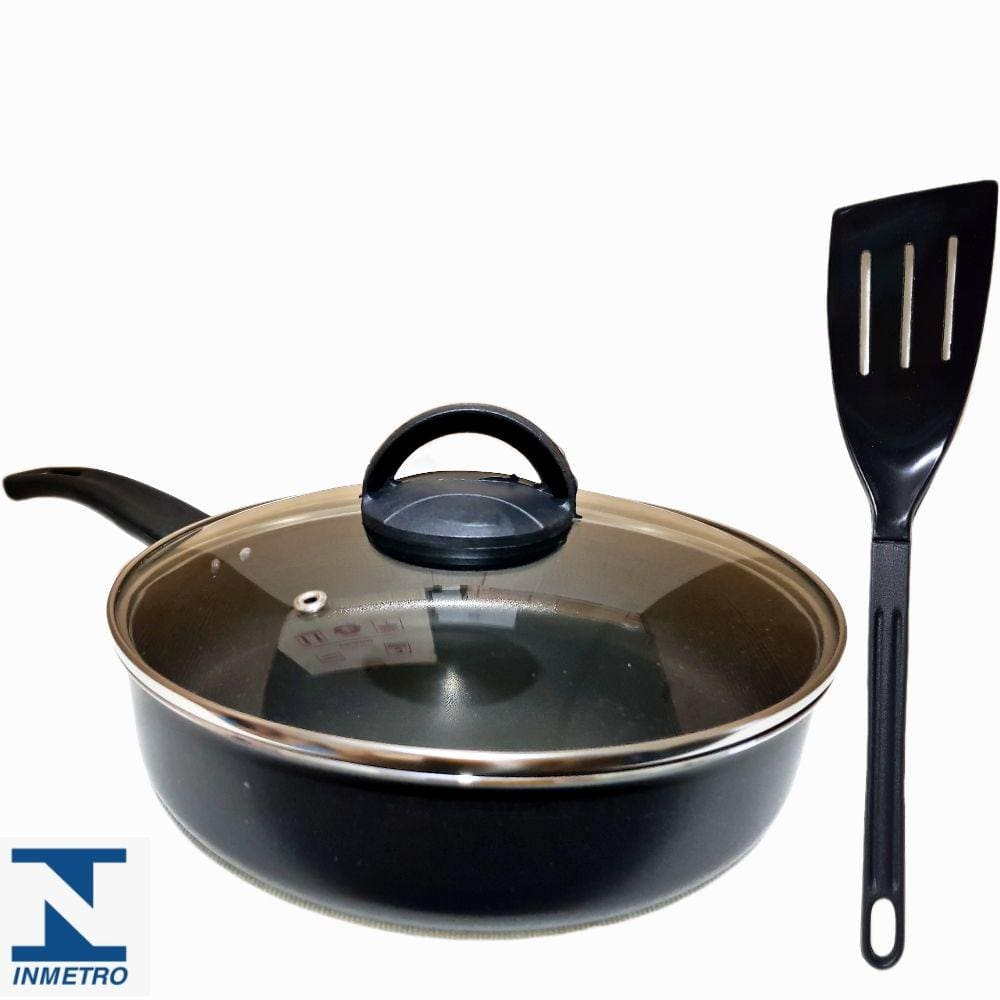 Frigideira Antiaderente Grande N°24 + 1 Espátula De Nylon