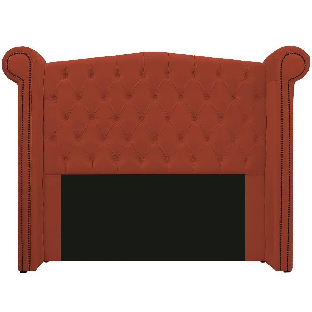 Cabeceira Estofada Veneza 140 Cm Casal Suede Terracota