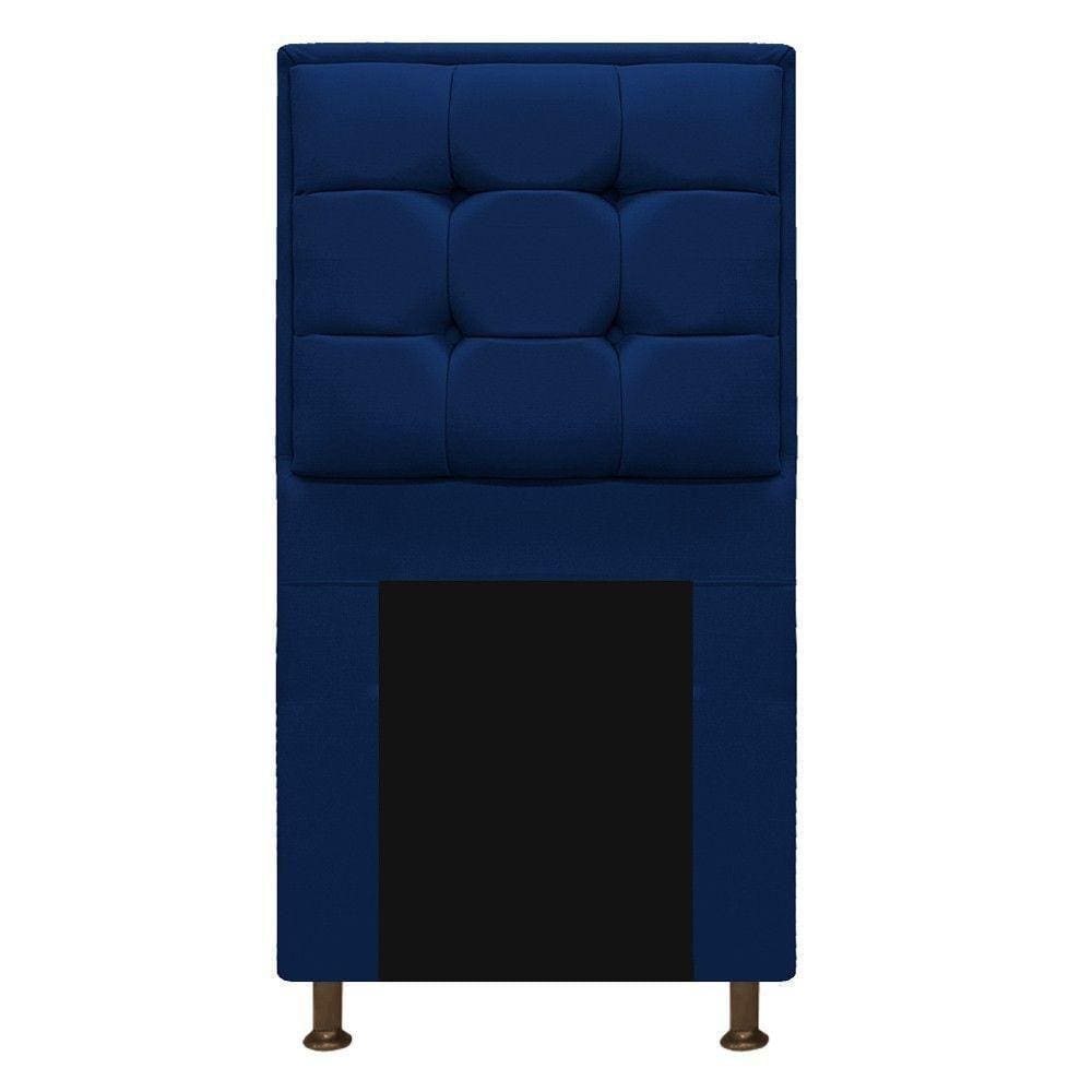 Cabeceira Copenhague 90 Cm Solteiro Suede Azul Marinho