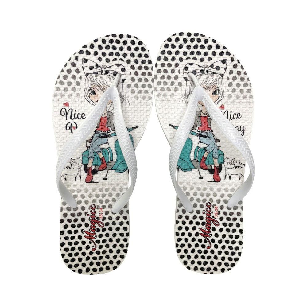 Chinelo Juvenil Infantil Feminino Sandália Menininha Moto, Magicc