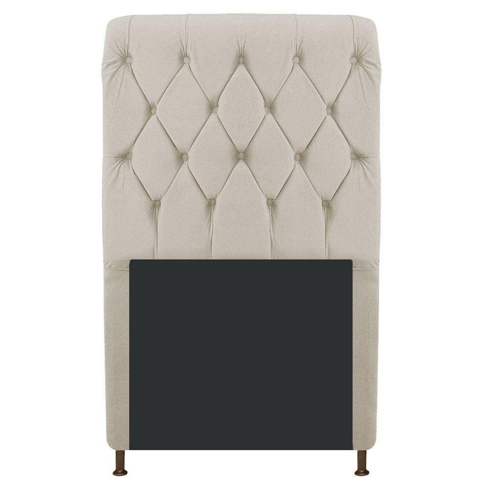 Cabeceira Cristal 100 Cm Solteiro Com Capitonê Suede Bege