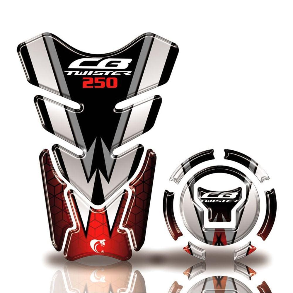 Kit Protetor tanque adesivo moto Honda Twister acima 2018 Vermelho