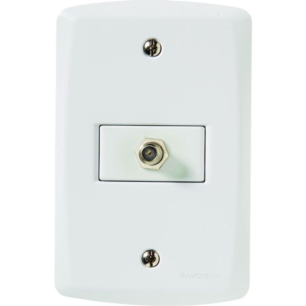 Conj 4x2 1 Tomada Tv/sat Coaxial Tramontina Lux2 Branco