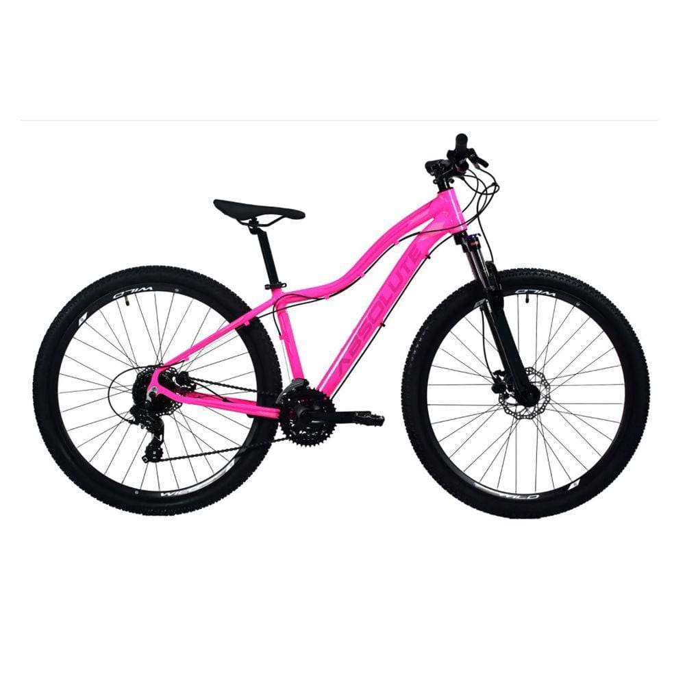 Bicicleta Aro 29 Absolute Hera Feminina 24v Alumínio K7 Câmbios Shimano Freio Hidráulico Garfo Trava - Rosa