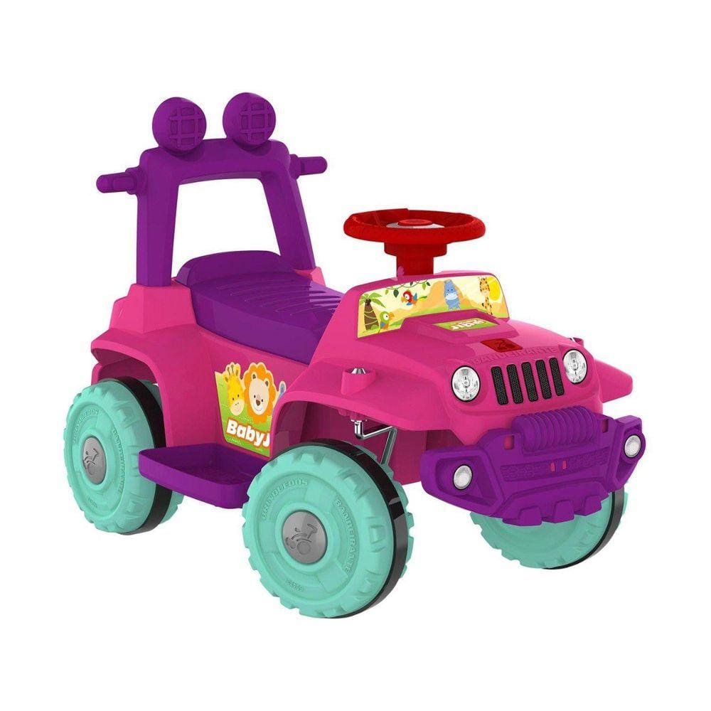 Andador Babyjipe - Passeio e Andador - Rosa e Ciano - Bandeirante