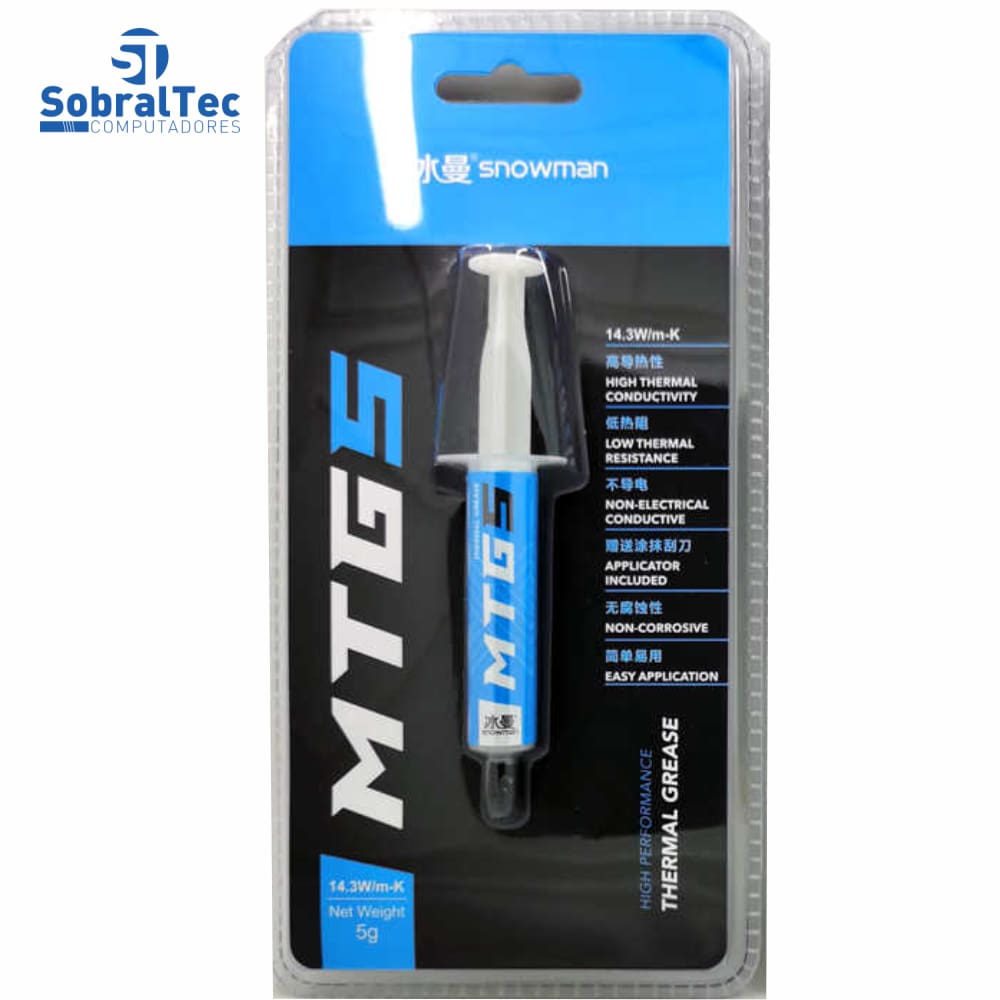 Pasta Térmica Thermal Grease Alta Performance 5G Snowman - MTG5