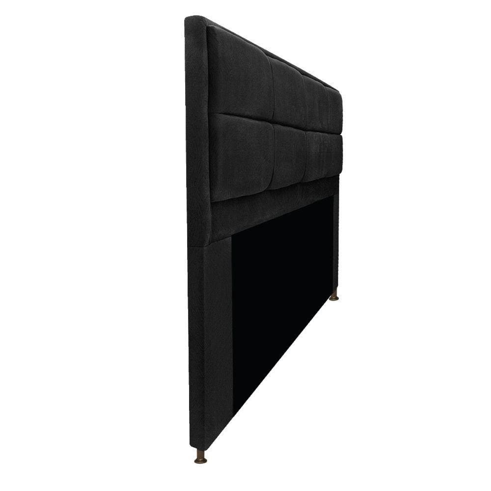 Cabeceira Munique 195 Cm King Size Suede Preto