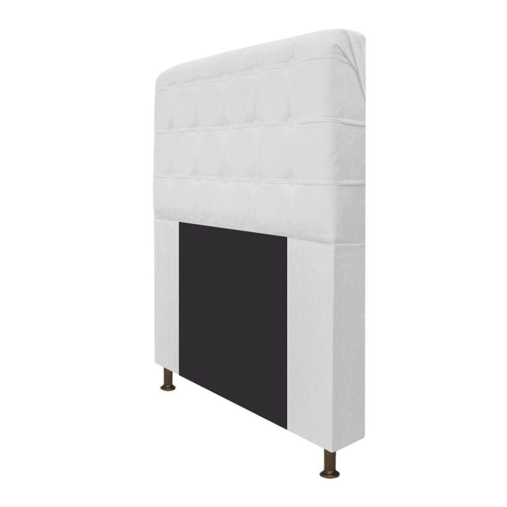 Cabeceira Dama 160 Cm Queen Size Com Botonê Suede Branco