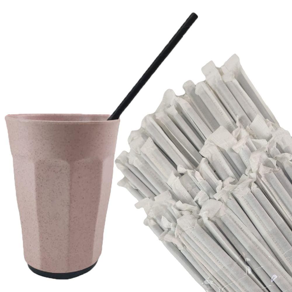 Canudo De Papel Kit 100 Und Biodegradavel Atacado Embalado individualmente Drinks Bebidas Festa Evento Bar