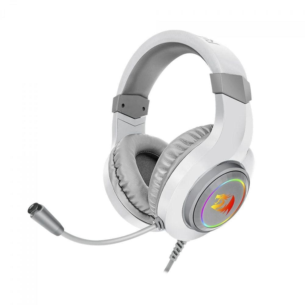 Headset Gamer Redragon Hylas Lunar White 3.5Mm+Usb Rgb H260W