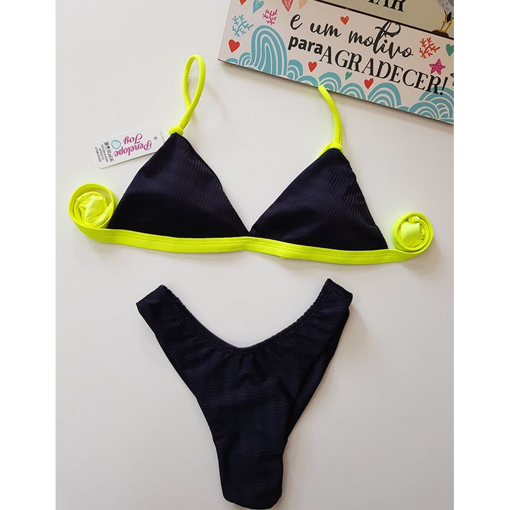 Biquini Feminino Aviador Neon Black