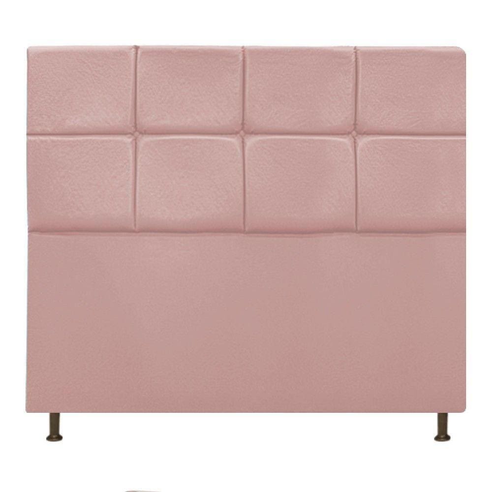 Cabeceira Damares 140 Cm Casal Com Botonê Suede Rosê