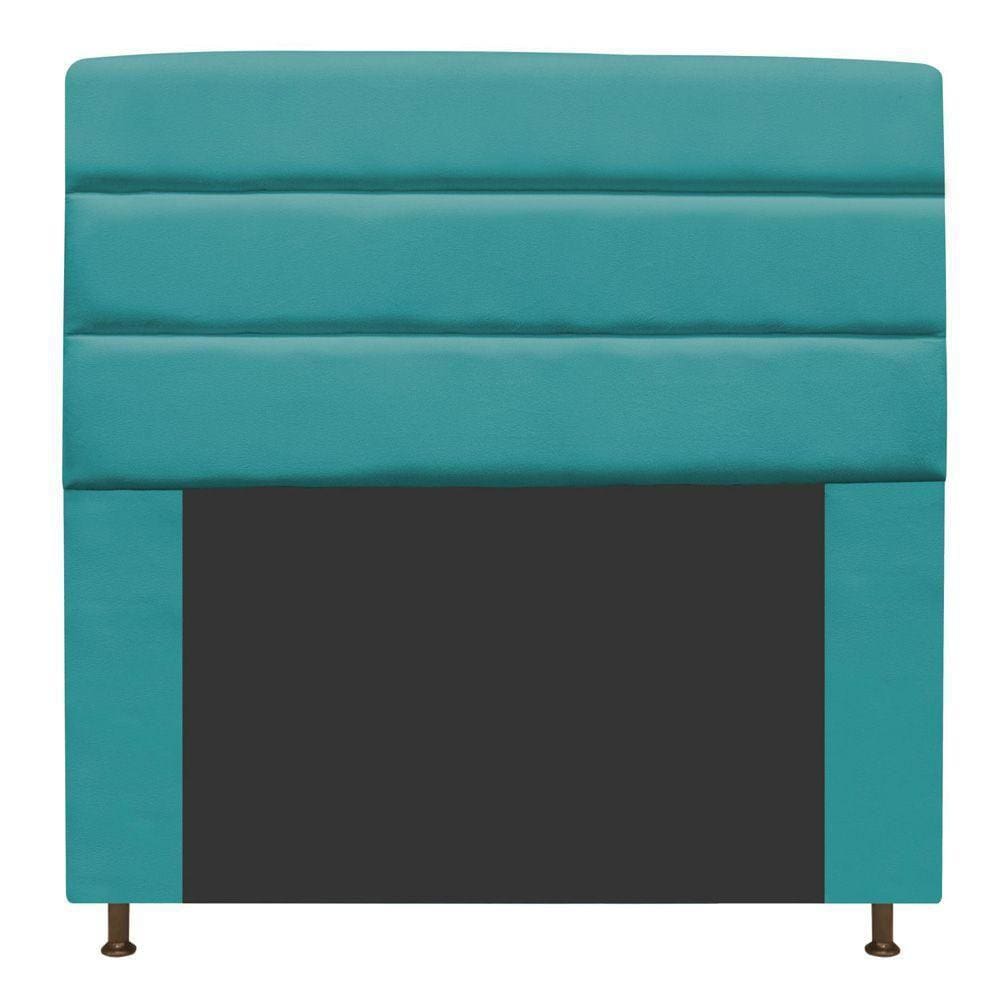 Cabeceira Turim 160 Cm Queen Size Suede Azul Turquesa