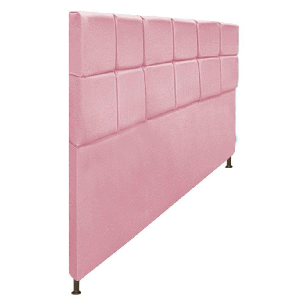 Cabeceira Damares 195Cm King Size Com Botonê Suede Rosa Bebê