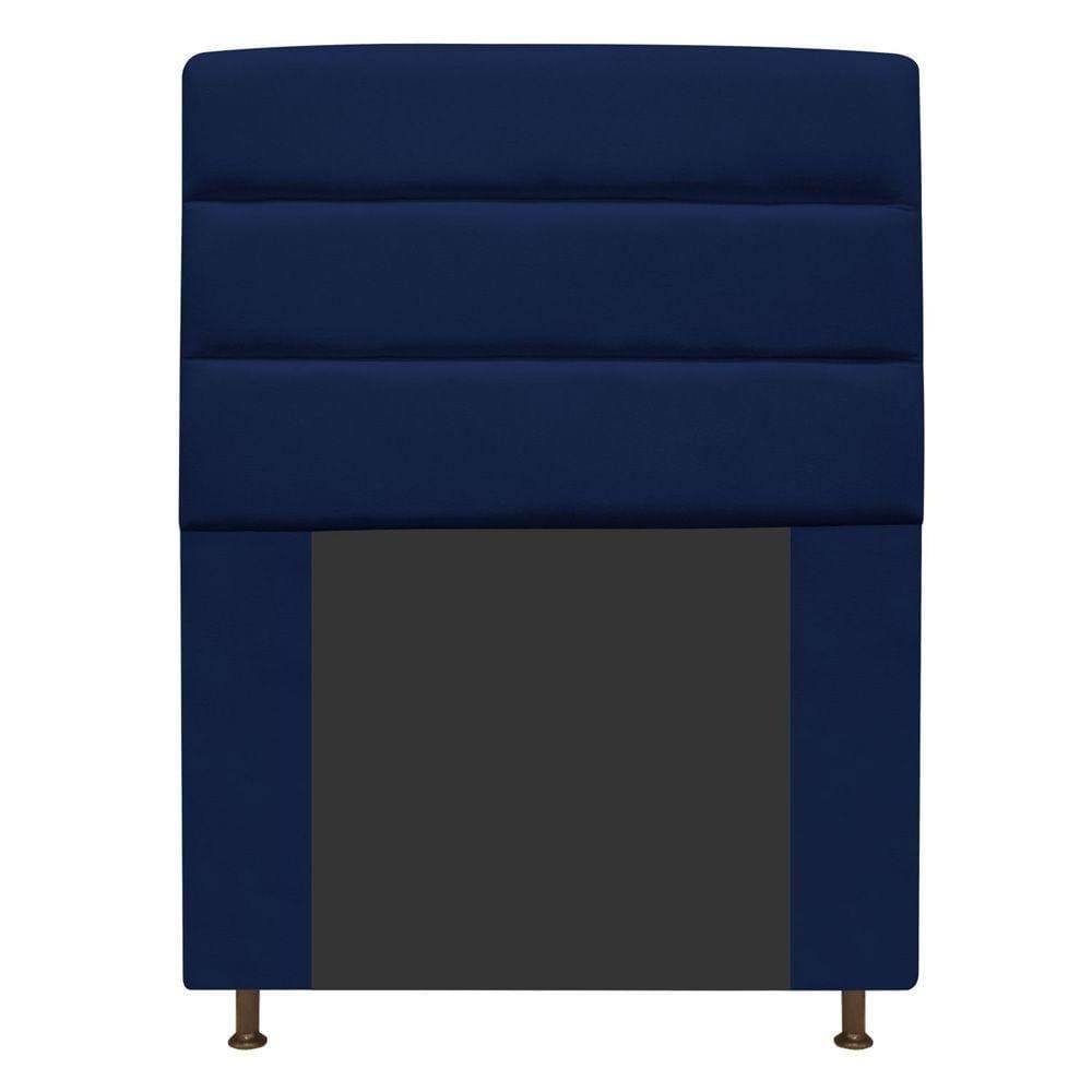 Cabeceira Turim 90 Cm Solteiro Suede Azul Marinho
