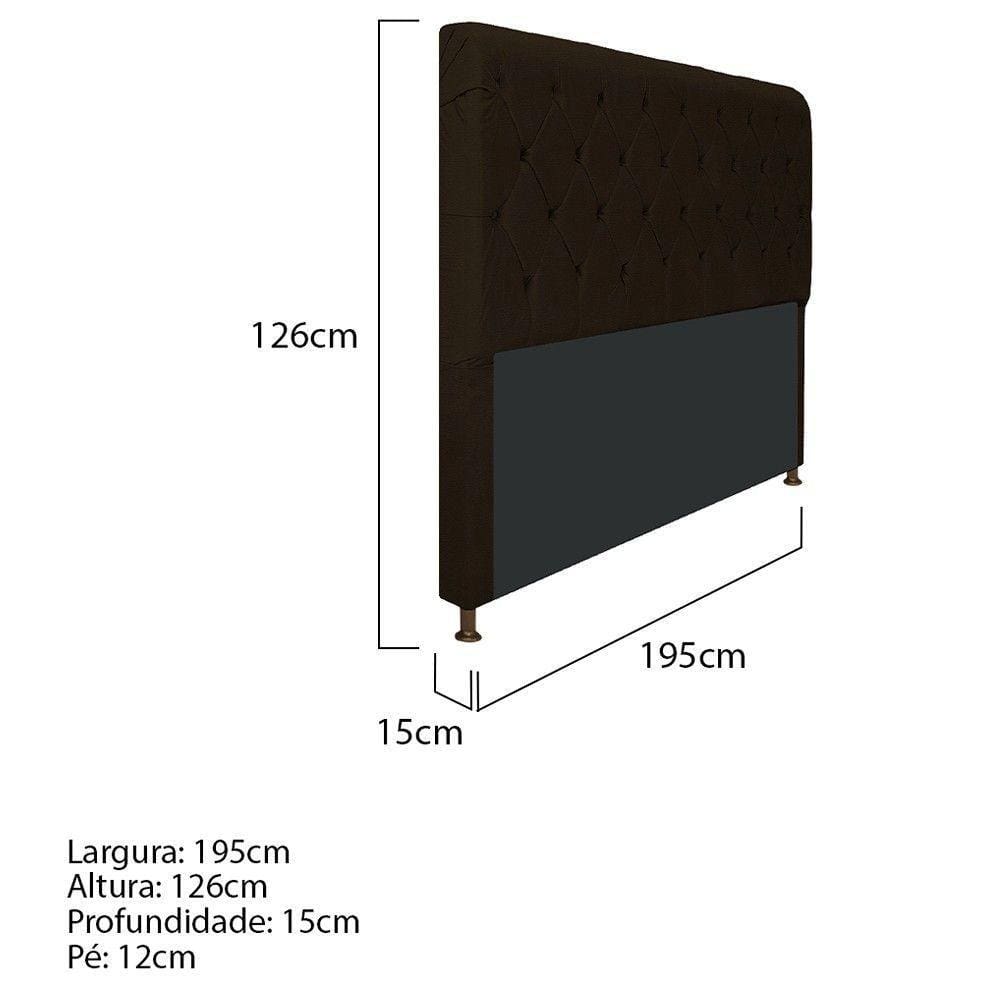 Cabeceira Cristal 195 Cm King Size Com Capitonê Corano Marrom