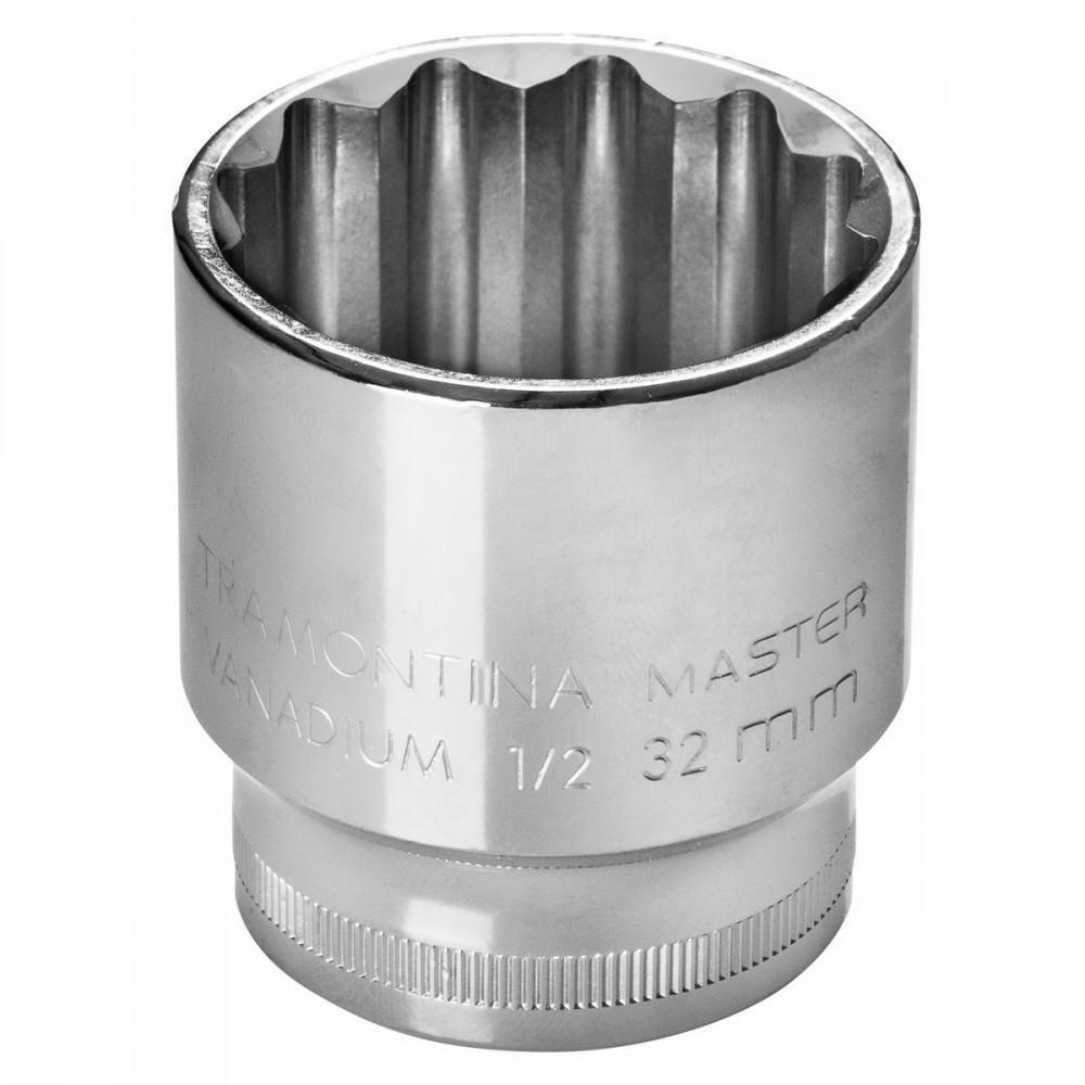 Soquete Estriado 21 Mm Encaixe 1/2´´ com Acabamento Cromado