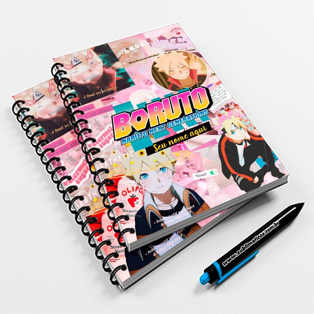 Caderno Universitário 10 Mat Boruto Mod01 - Coloque seu Nome