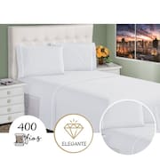 Lençol Queen 3 Peças 400 Fios Toque Macio Ponto Palito Casa Dona