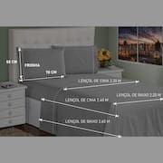Lençol Queen 4 Peças 400 Fios Toque Macio Ponto Palito Casa Dona