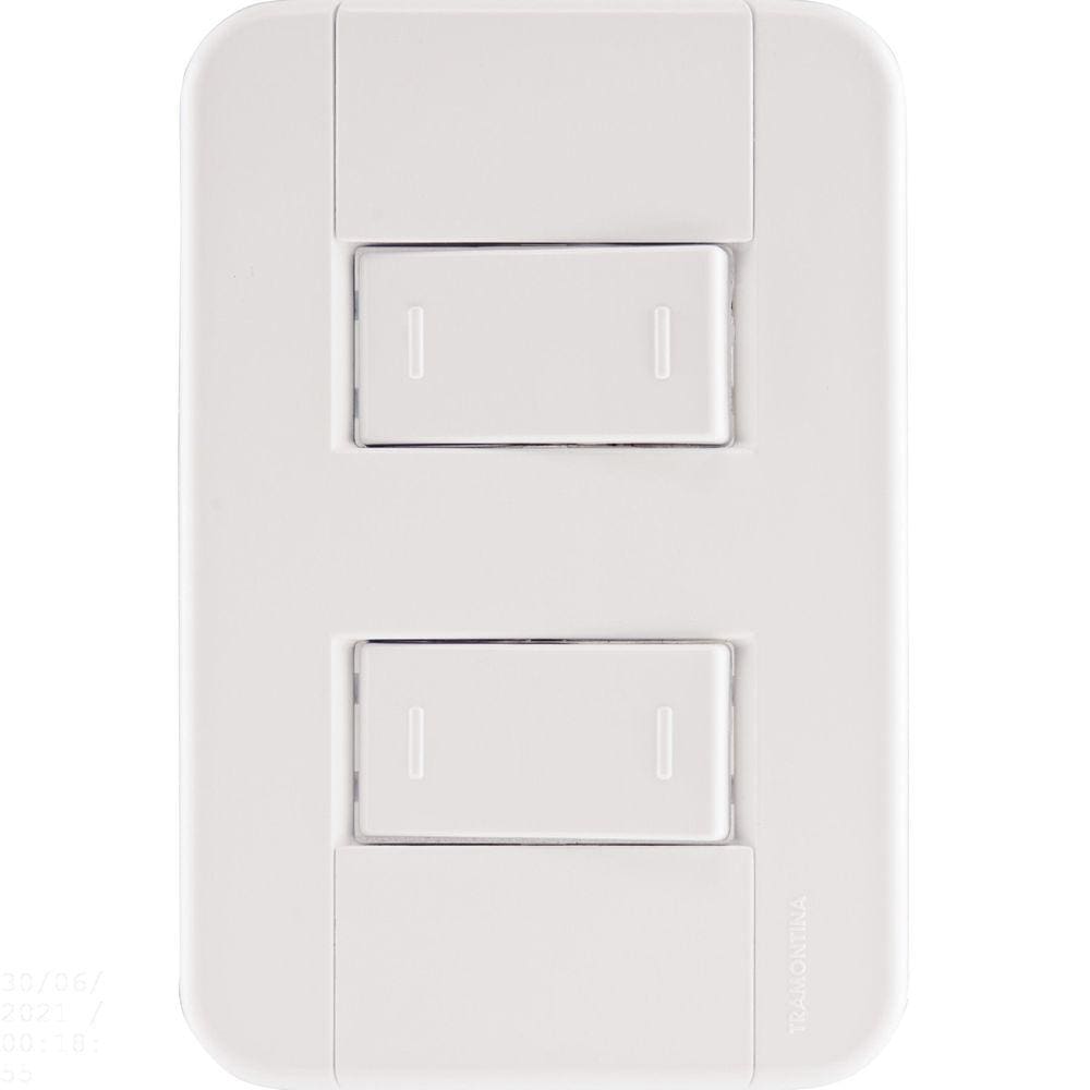 Conjunto 4x2 com 2 Interruptores Paralelos 10 A 250 V Tramontina Tablet Branco Tramontina