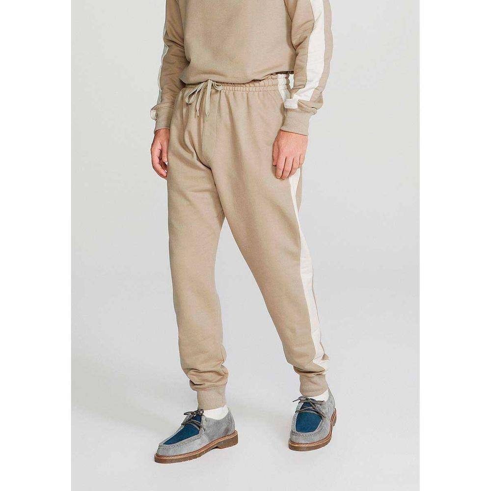 Calça Básica Masculina Em Moletom Com Faixa Lateral